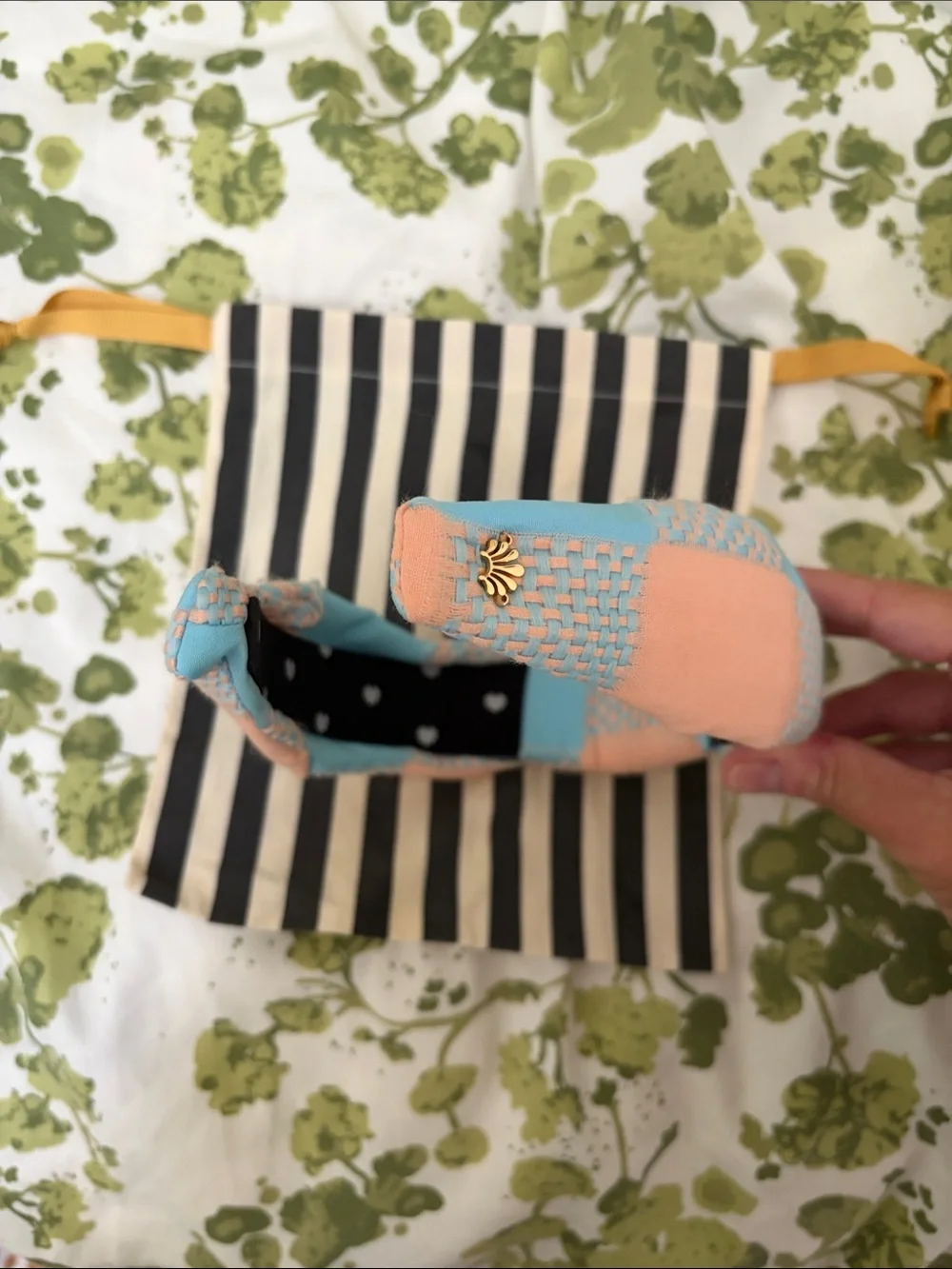 Lele Sadoughi Peach & Sky Blue Knotted Padded Headband